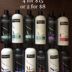 Tresemme Shampoo & Conditioner 2 for $8 or 4 for $15