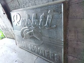 Large Rabbit Motor Scooter Sign