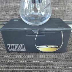Riedel “O” stemless Chardonnay wine glasses, 4 total (2 sets of 2)