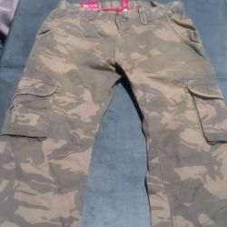 Jordan Craig Camo Cargo Pants Men’s 34x32 Green Woodland BDU Style Pockets