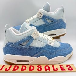 Nike Air Jordan 4 Retro Tex Denim Sail Gum Brown IB6716 100 Women's 15.5/Men’s Sz 14