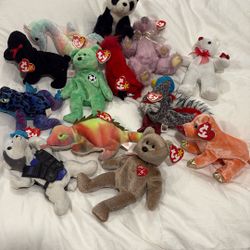 11 Beanie Babies, 2  Without Tags. See Pictures All For $45. 