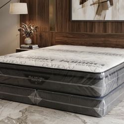 New King Size  Pillowtop 12 Inches Mattress + Box Spring 