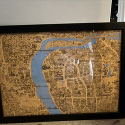 Budapest Map Custom Framed 