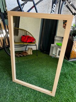 New large rectangular wood frame mirror