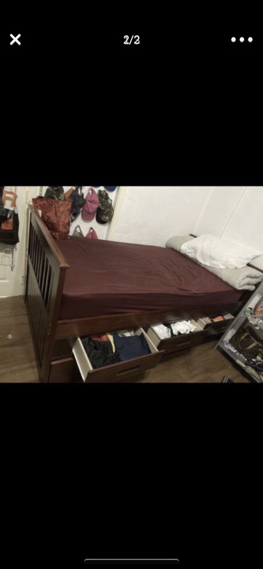 Double twin bed with mattress