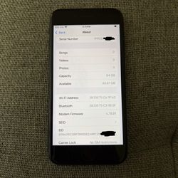 Apple iPhone SE, 64GB, 3rd Gen, 2022 model, Midnight Black, MNA93LL/A, unlocked