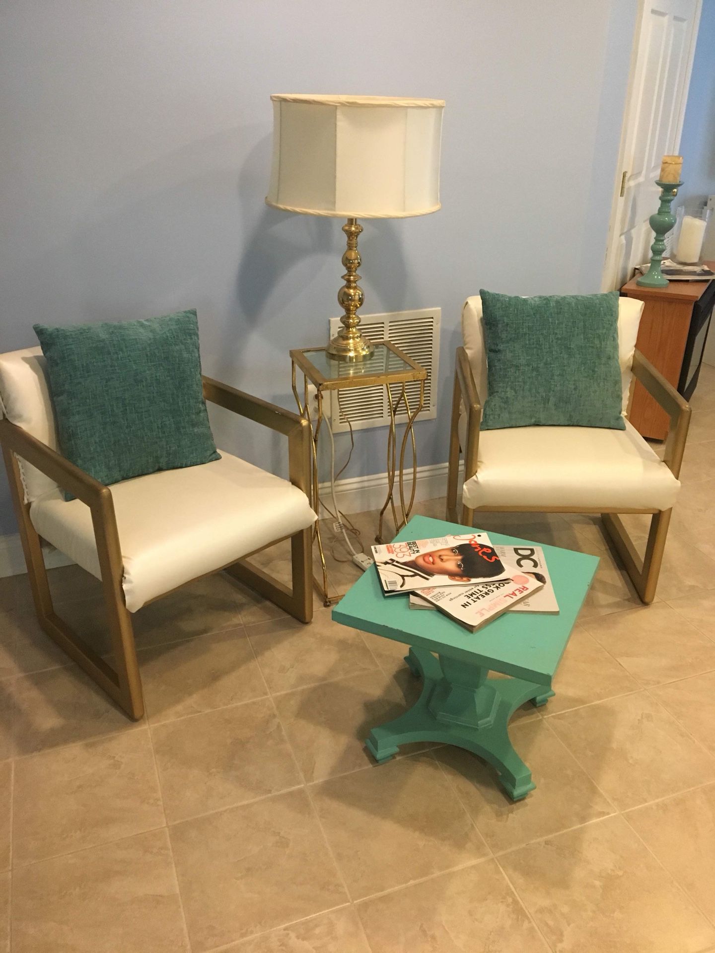 Side chairs, coffee table - DIY project