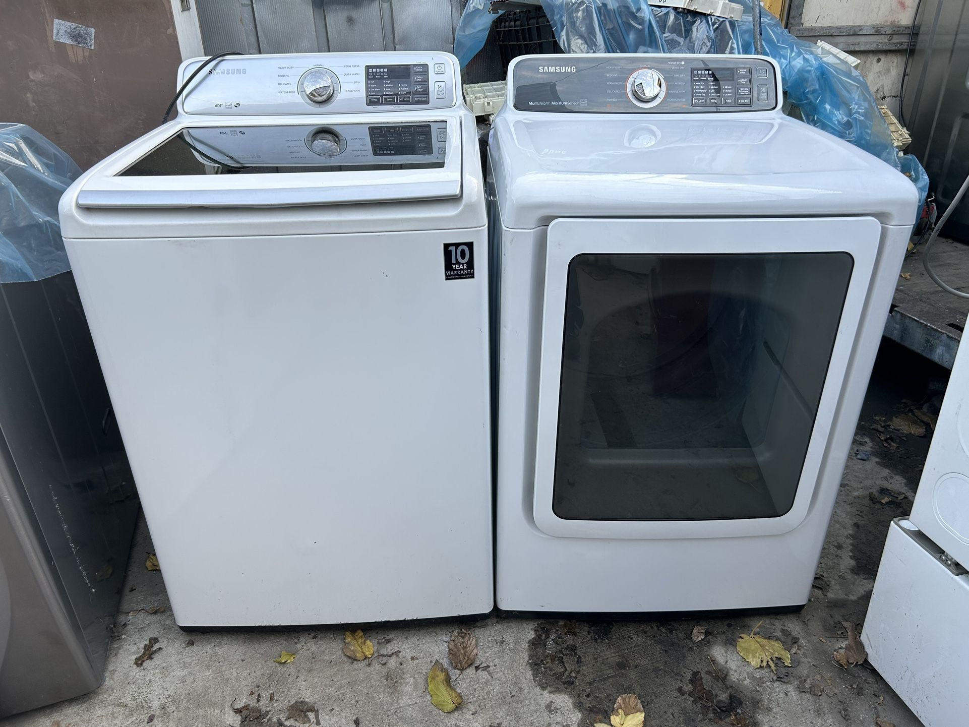 SAMSUNG. WASHER AND GAS DRYER