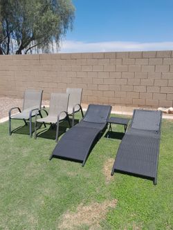 1 or 2 Outdoor Patio Chairs $15-$25, 2 Wicker Rattan Outdoor Patio Chaise Lounge Pool Chairs with table $60 See All Photos Read Description