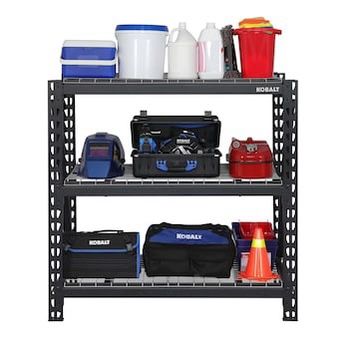 NEW Garage Shelves / Workshop Shelves - Kobalt Bolted Steel Heavy Duty 3-Tier Utility Shelving Unit (48-in W x 24-in D x 47-in H)