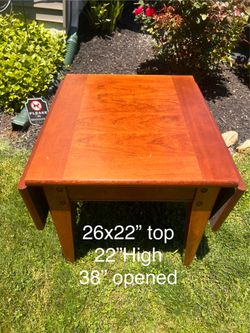modern drop leaf side table 22” high