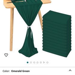 Sheer Emerald Green table runner decor