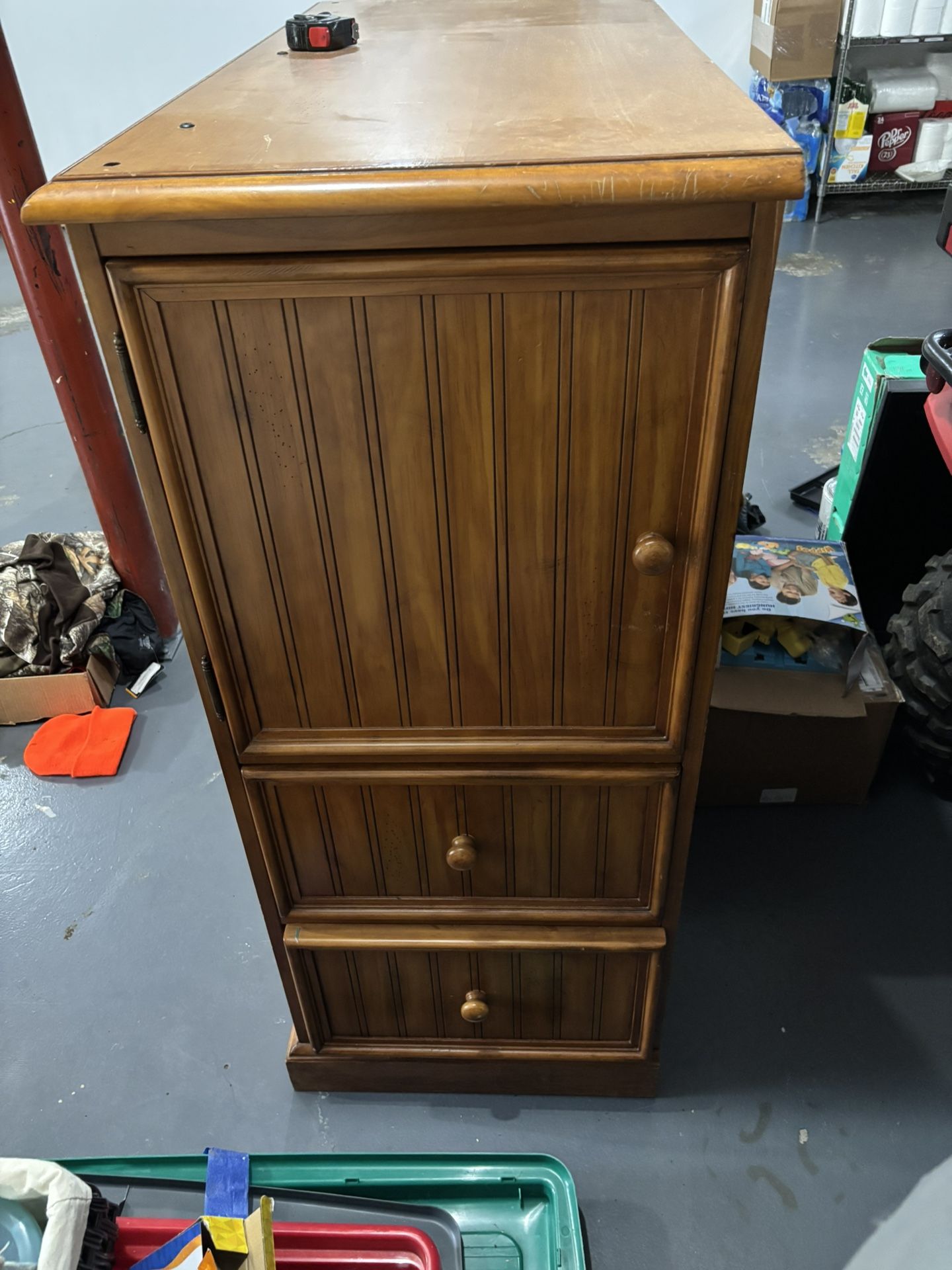 Wooden Cabinet With Drawers And Shelves
