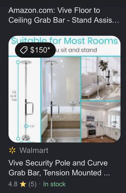 Floor to Ceiling Grab Bar