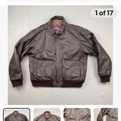 XL leather bomber .Quality jacket