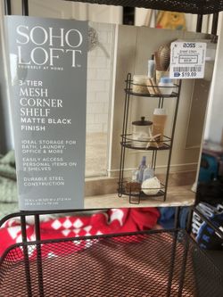 3-Tier mesh corner shelf