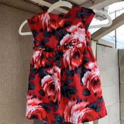 $15 GAP Toddler RED FLORAL DRESS SIZE 3