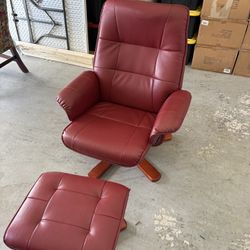 Leather Chair & Ottoman