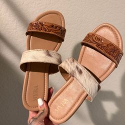 Cowhide leather sandals