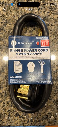 GE 4 wire range power cord