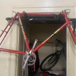 Vintage Puch Steel Road Bike Frame – Red/Gold