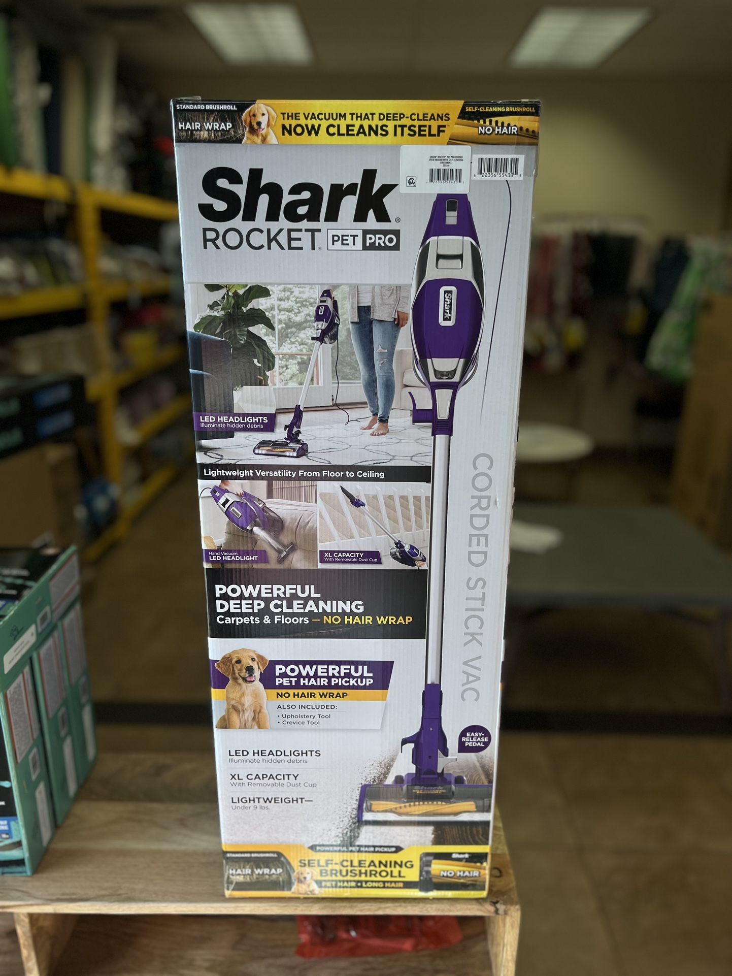 New Shark Rocket Pet Pro Corded Stick Vacuum Cleaner with Self-Cleaning Brushroll, ZS350