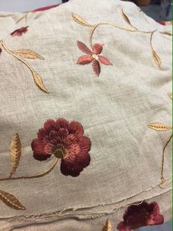 Embroidered Linen Material 5 yards -- TODAY ONLY!!!