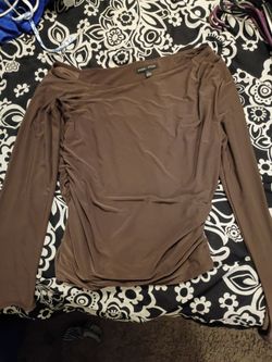 Brown sleeve one shoulder