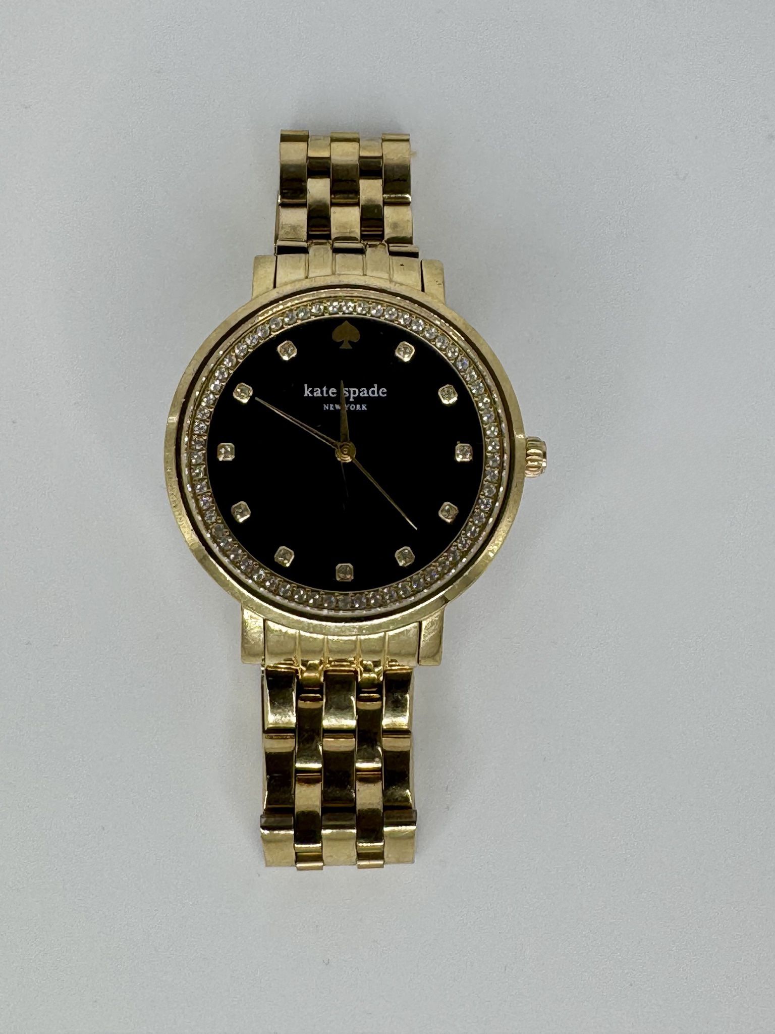 Kate Spade New York Women's Monterey Gold-Tone Black Dial Crystal Watch