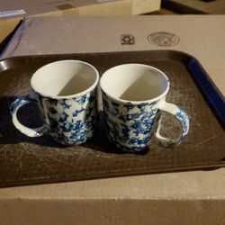 Vintage Blue Sponge Mugs