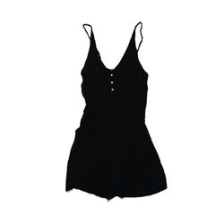 Maude Black Short Romper Size Large Sleeveless Pockets 
