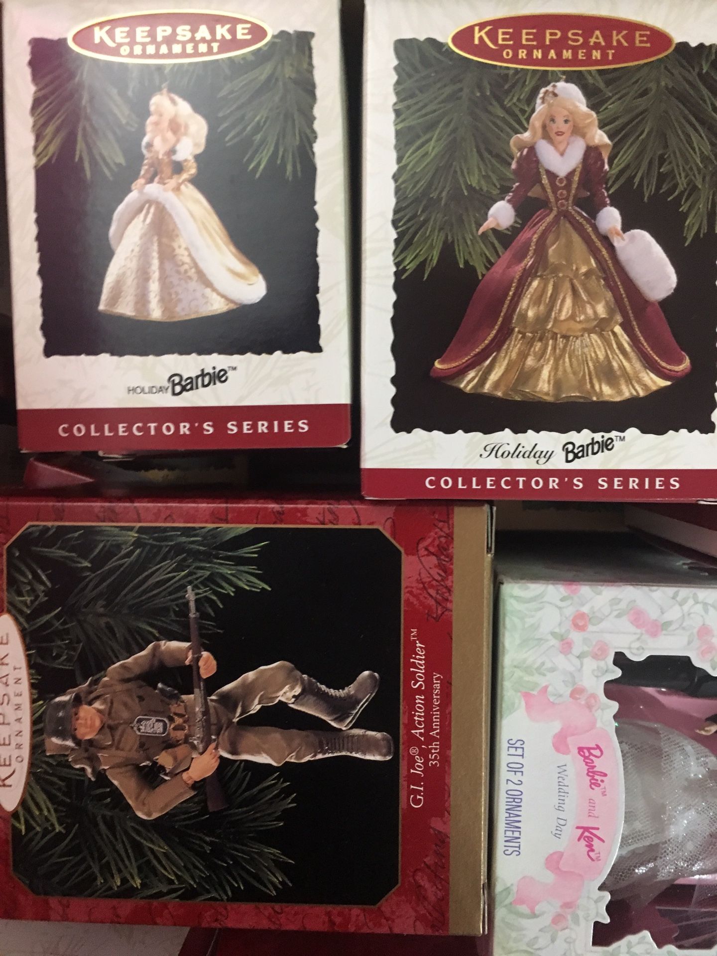 Hallmark Holiday Collectible Ornaments 1990s - Barbie, Star Trek, NASA, G.I. Joe