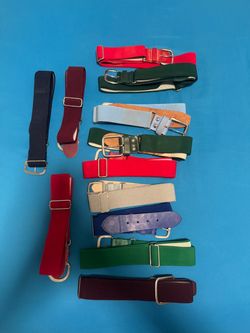 Lot of Youth Baseball Belts Mixed Colors