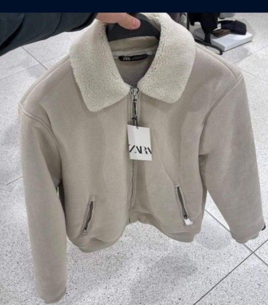 Mens Vegan Suede Jacket Sherpa XL Zara