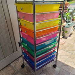 6 Drawers Storage Cart With Wheels.  38H X. 13 X 15L