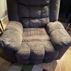 Brown rocking recliner
