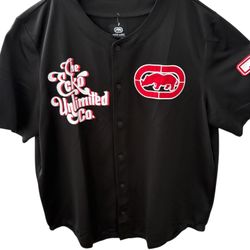 Ecko Unltd. Black At Bat Button Front Top Men’s  Size 3XL, XXXL NEW