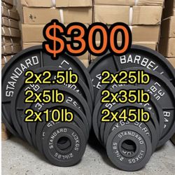 Olympic Plate set Cast iron 245 lbs Brand New Still In The Box 🏋🏽‍♂️💪🏽  Plus Tax 