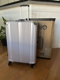 Coolife Luggage Aluminium Frame Suitcase TSA Lock 100% PC (Sliver, L(28in) Chandler Blvd & Dobson.
