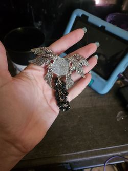 Stone steering silver pin
