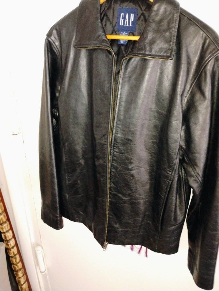 Men's Genuine Leather Jacket Gap Size S/M Pickup Only Cash