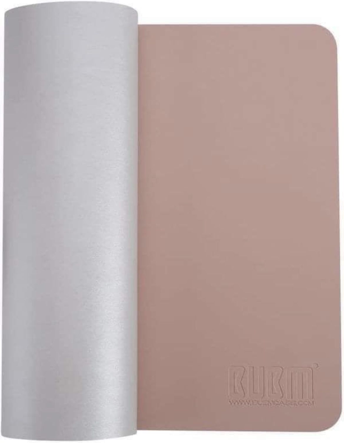Office Desk Mat Leather Desk Pad Gaming Mouse Pad with Smooth Surface, Pink/Light Grey