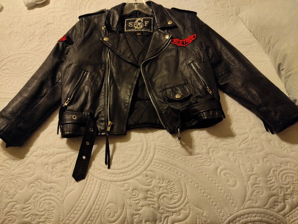 Boys Black Leather Harley Davidson Jacket Fits a 4, 5, 6, year
