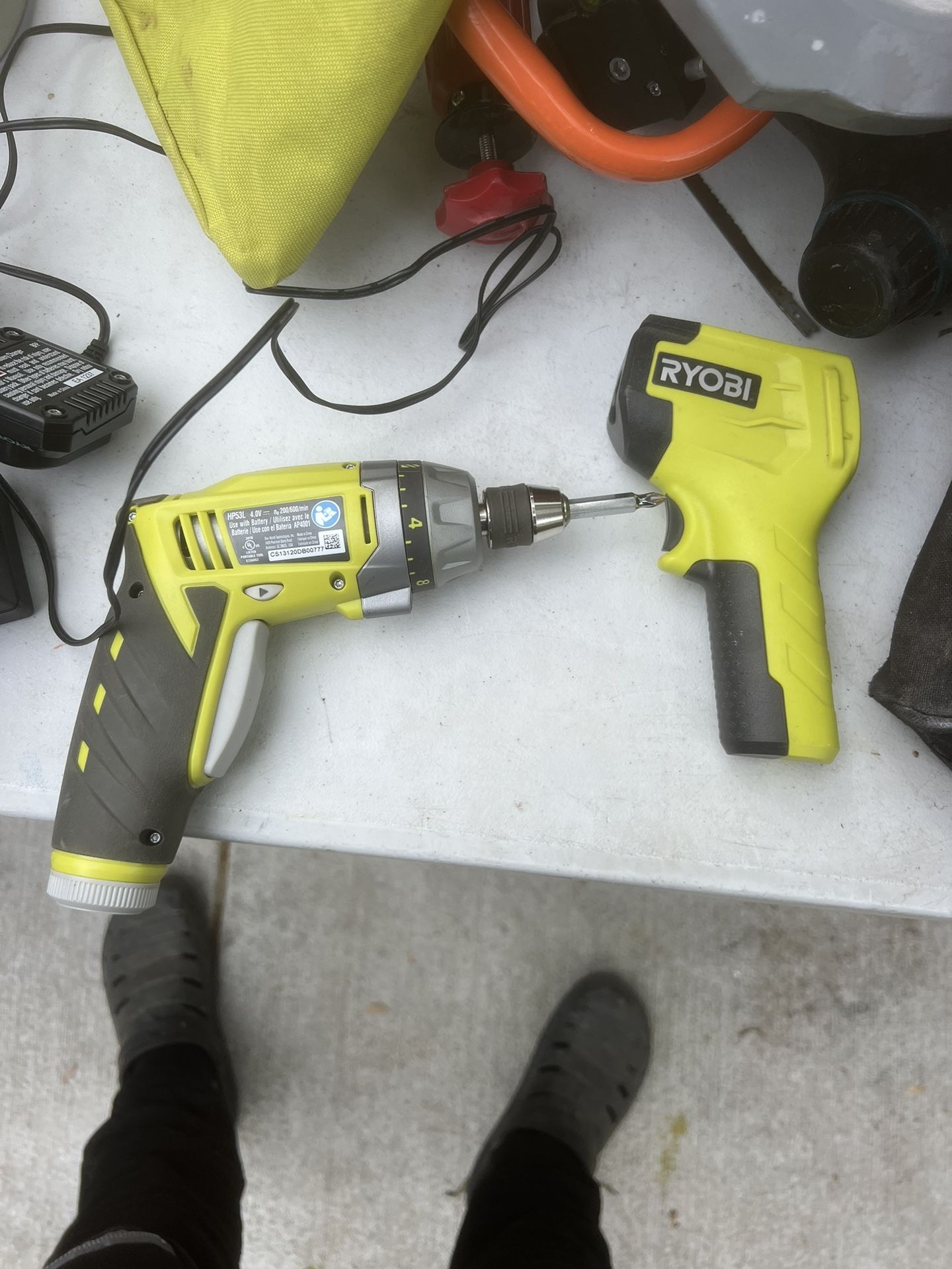 Ryobi Cordless Screwdriver, Infrared Thermometer for Checking Cold and Hot Spots