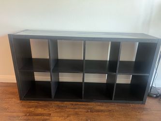 Black 8-Cube Storage Shelf Unit