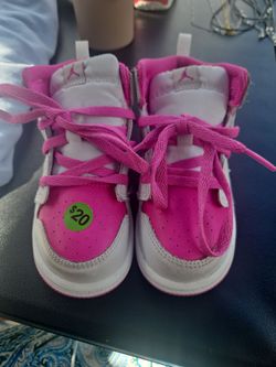 Toddler Air Jordan 1 Mid Pink/White Shoes Size 9C