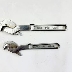 2 Piece Vintage Self Adjusting Speed Wrenches 8” & 10” Drop Forged Steel
