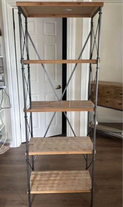 Industrial Wood and Metal Bookshelf