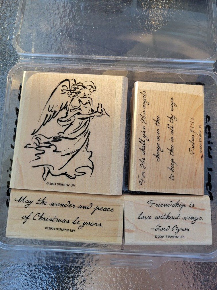 Stampin Up On Angel Wings Rubber Stamp Set